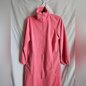 Vintage Vanity Fair House Coat Cozy Pink Fleece Robe Medium
